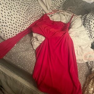 Saint 21 size small-medium red cut out one sleeve dress